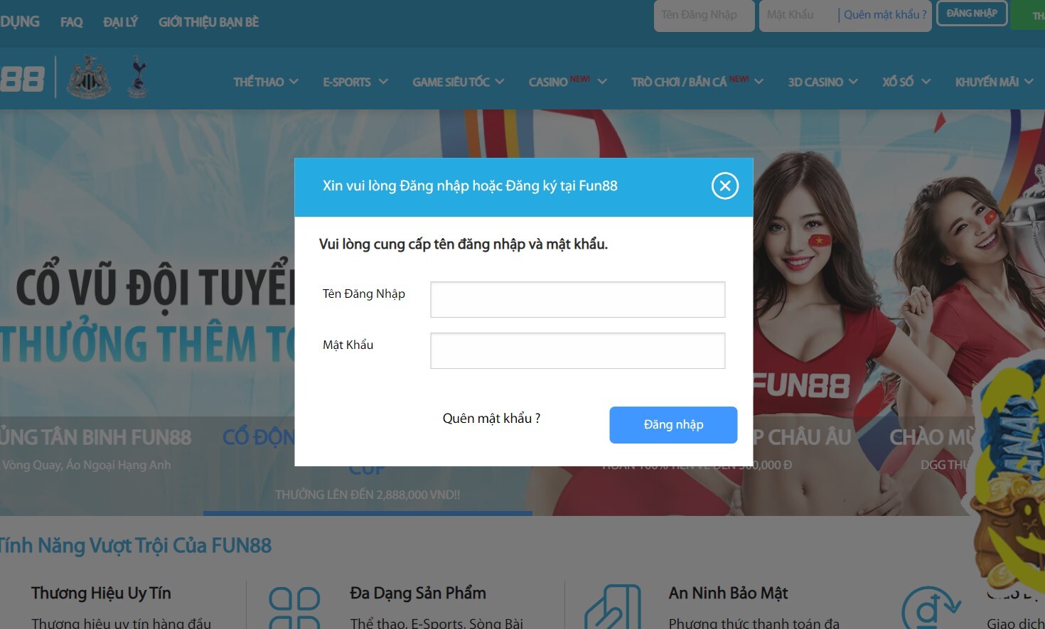 Hướng dẫn đăng nhập Fun88